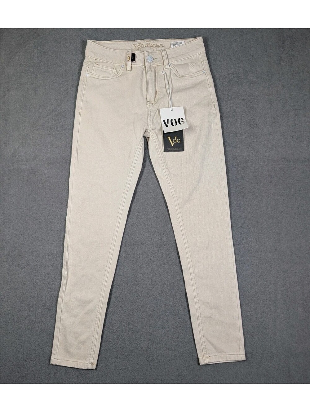 Vog Premium Womens 9 Beige Skinny Jeans Limited Edition Stretch Denim Nwt Casual